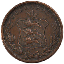 Guernsey, 8 Doubles, 1858, BB, Rame, KM:3