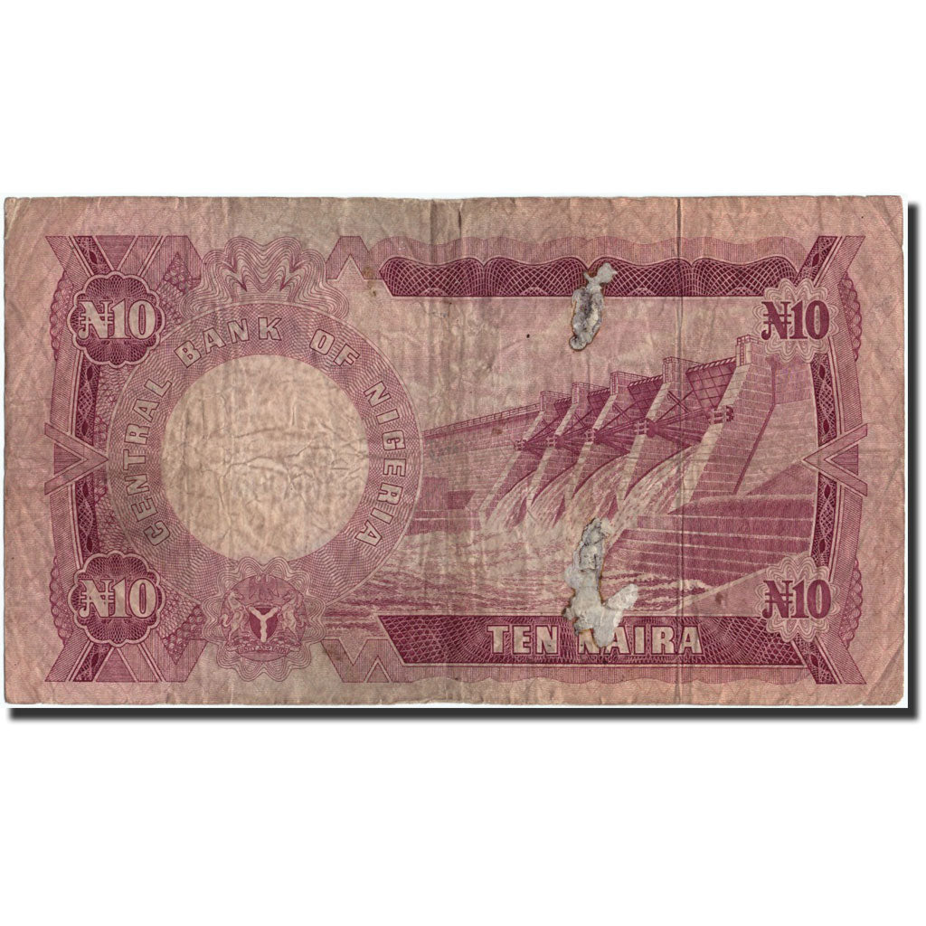 Banknot, Nigeria, 10 Naira, Undated (1973-76), Undated, KM:17b, VF(20-25)