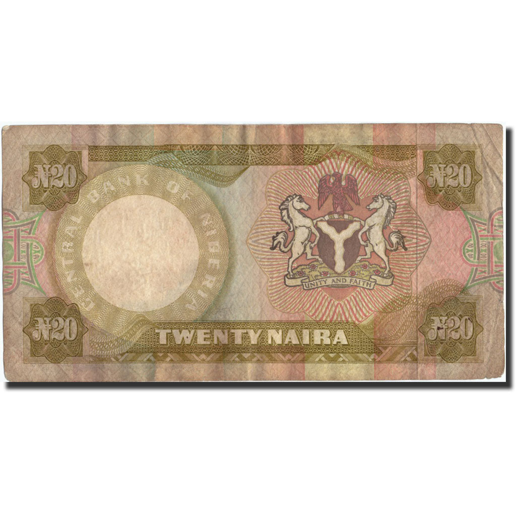 Banknot, Nigeria, 20 Naira, undated (1977-84), Undated, KM:18c, VF(20-25)