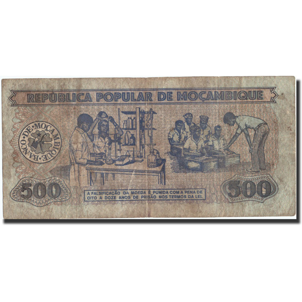 Geldschein, Mosambik, 500 Meticais, 1989, 1989-06-16, KM:131c, S