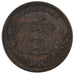 GUERNSEY, 8 Doubles, 1874, Heaton, KM #7, AU(50-53), Bronze, 31.6, 9.49