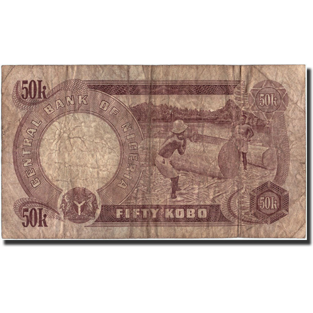 Biljet, Nigeria, 50 Kobo, Undated (1973-78), Undated (1973-1978), KM:14d, TB