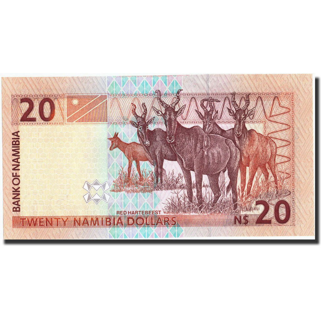 Billete, 20 Namibia Dollars, Undated (1996), Namibia, KM:5a, Undated (1996), UNC