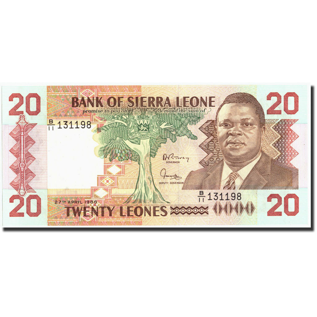 Sierra Leone, 20 Leones, 1988, KM:16, 1988-04-27, FDS
