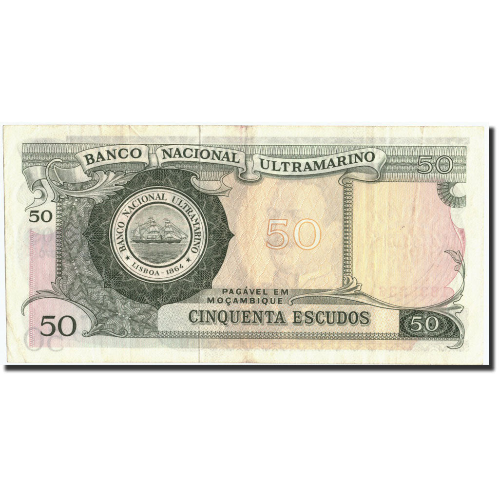 Billete, 50 Escudos, 1970, Mozambique, KM:111, 1970-10-27, MBC+