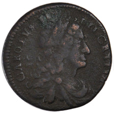 IRELAND, 1/2 Penny, 1682, KM #91, VF(20-25), Copper, 6.27