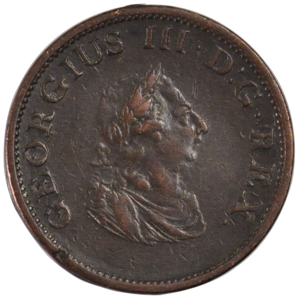 Coin, Ireland, 1/2 Penny, 1805, EF(40-45), Copper, KM:147.1