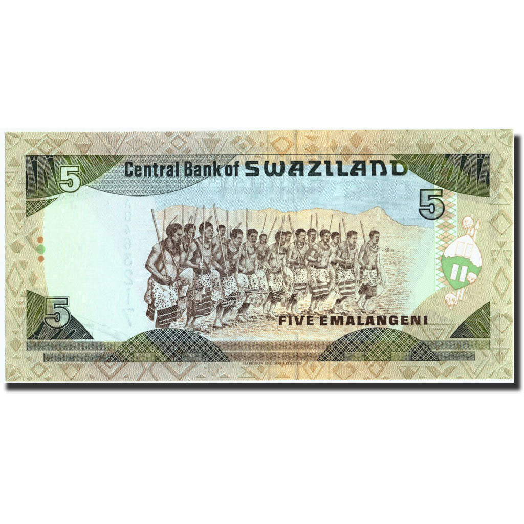 Billete, 5 Emalangeni, undated 1995, Suazilandia, KM:23a, Undated 1995, UNC
