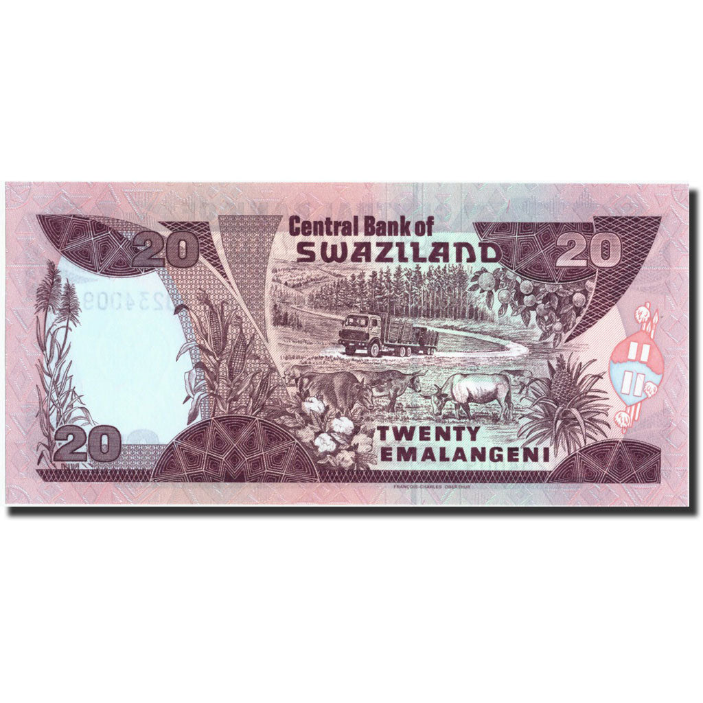 Banconote, Swaziland, 20 Emalangeni, undated 1995, KM:25a, Undated 1995, FDS