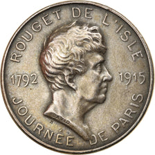France, Medal, Les Cendres de Rouget de l'Isle aux Invalides, 1915, David