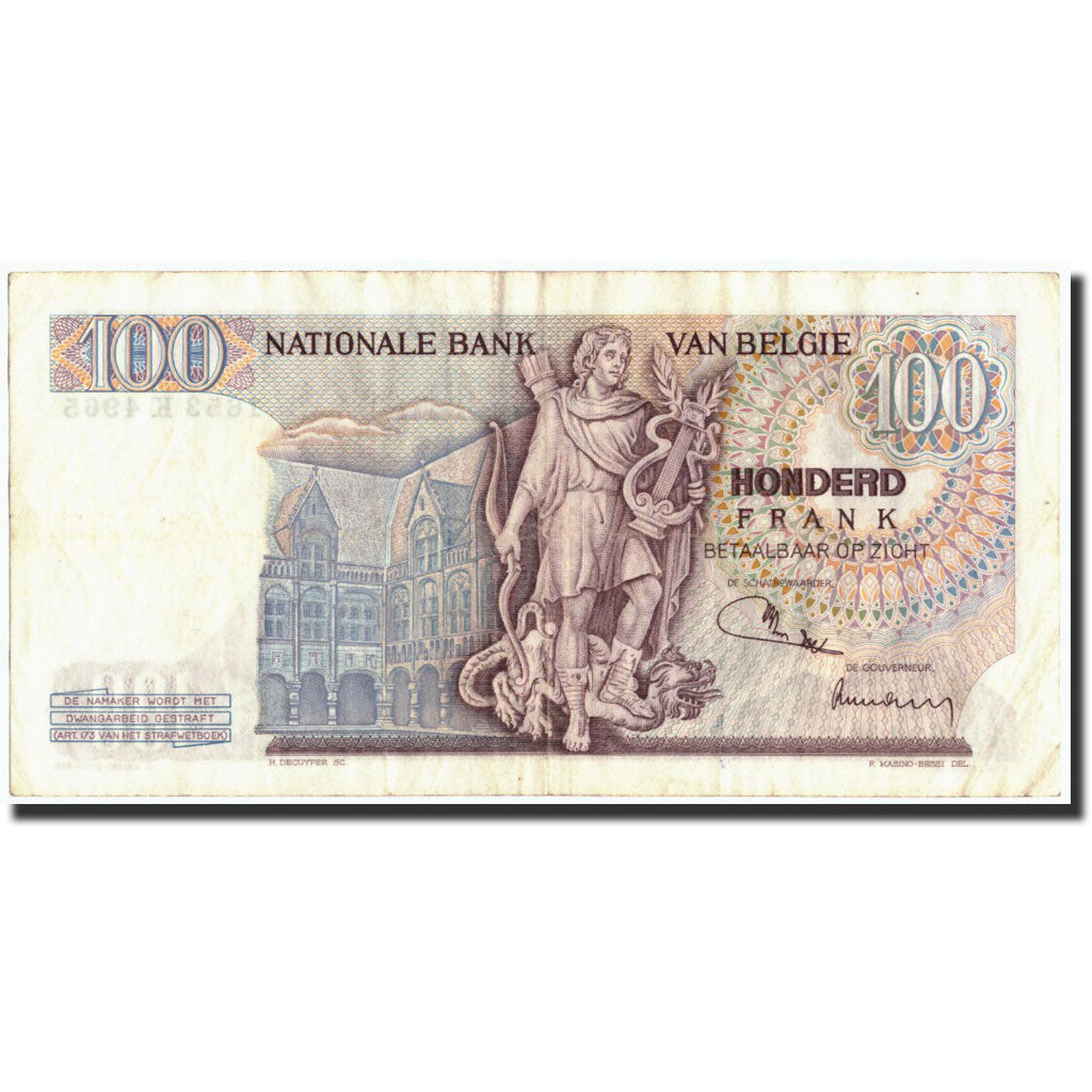 Banconote, Belgio, 100 Francs, 1971, KM:134b, 1971-12-02, BB