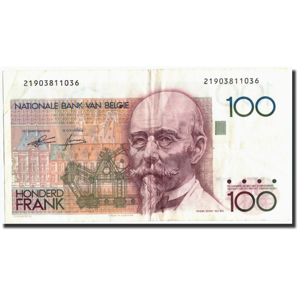 Banconote, Belgio, 100 Francs, Undated (1982-94), KM:142a, Undated (1982-1994)