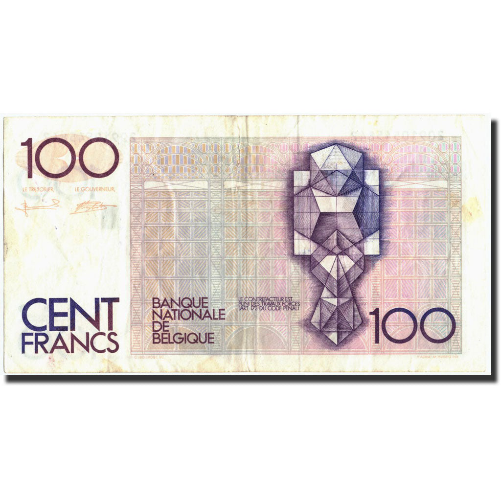 Geldschein, Belgien, 100 Francs, Undated (1982-94), Undated (1982-1994)