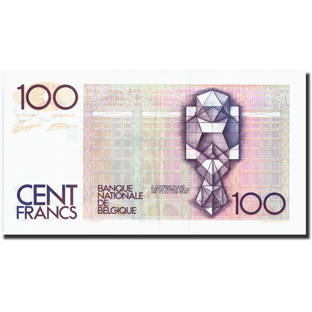 Belgio, 100 Francs, Undated (1982-94), KM:142a, Undated (1982-1994), BB+