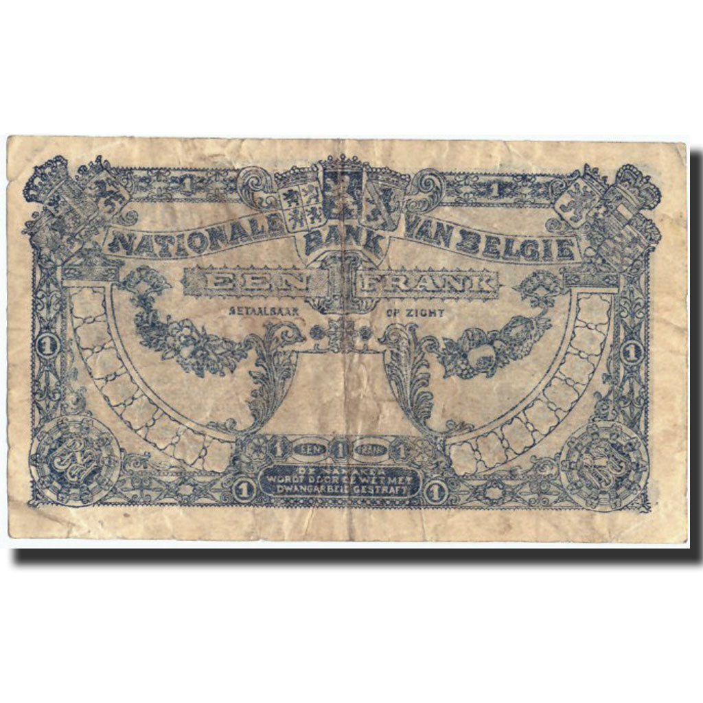 Banconote, Belgio, 1 Franc, 1920, KM:92, 1920-10-05, MB+