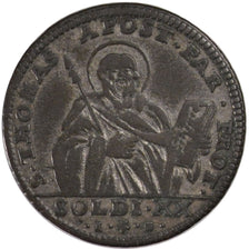 ITALIAN STATES, 20 Soldi, 1793, KM #7, EF(40-45), Billon, 3.82