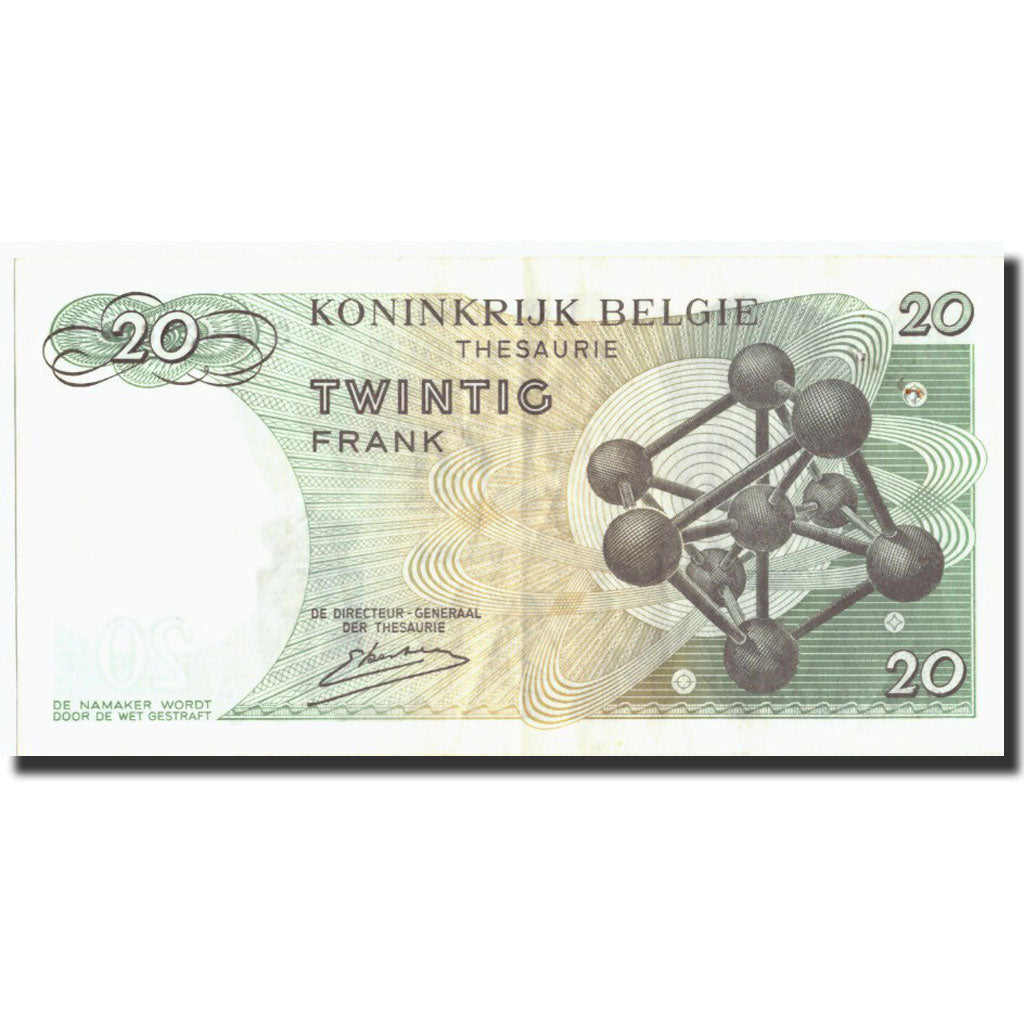 Belgium, 20 Francs, 1964, KM:138, 1964-06-15, AU(50-53)