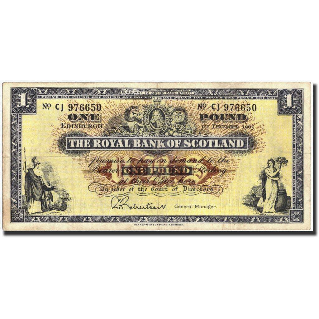 Geldschein, Scotland, 1 Pound, 1964-1967, 1964-1967, KM:325b, S+