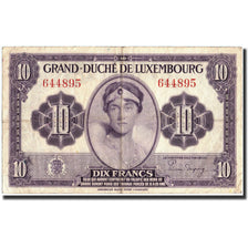 Biljet, Luxemburg, 10 Francs, Undated (1944), Undated (1944), KM:44a, TB+