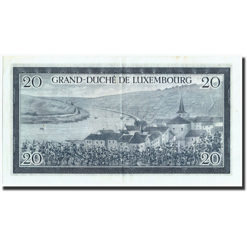 Lussemburgo, 20 Francs, 1955, Undated (1955), KM:49a, BB+