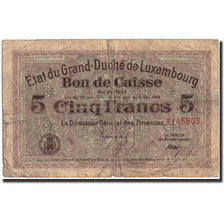 Banknote, Luxembourg, 5 Francs, 1918, 1918-12-11, KM:29a, F(12-15)