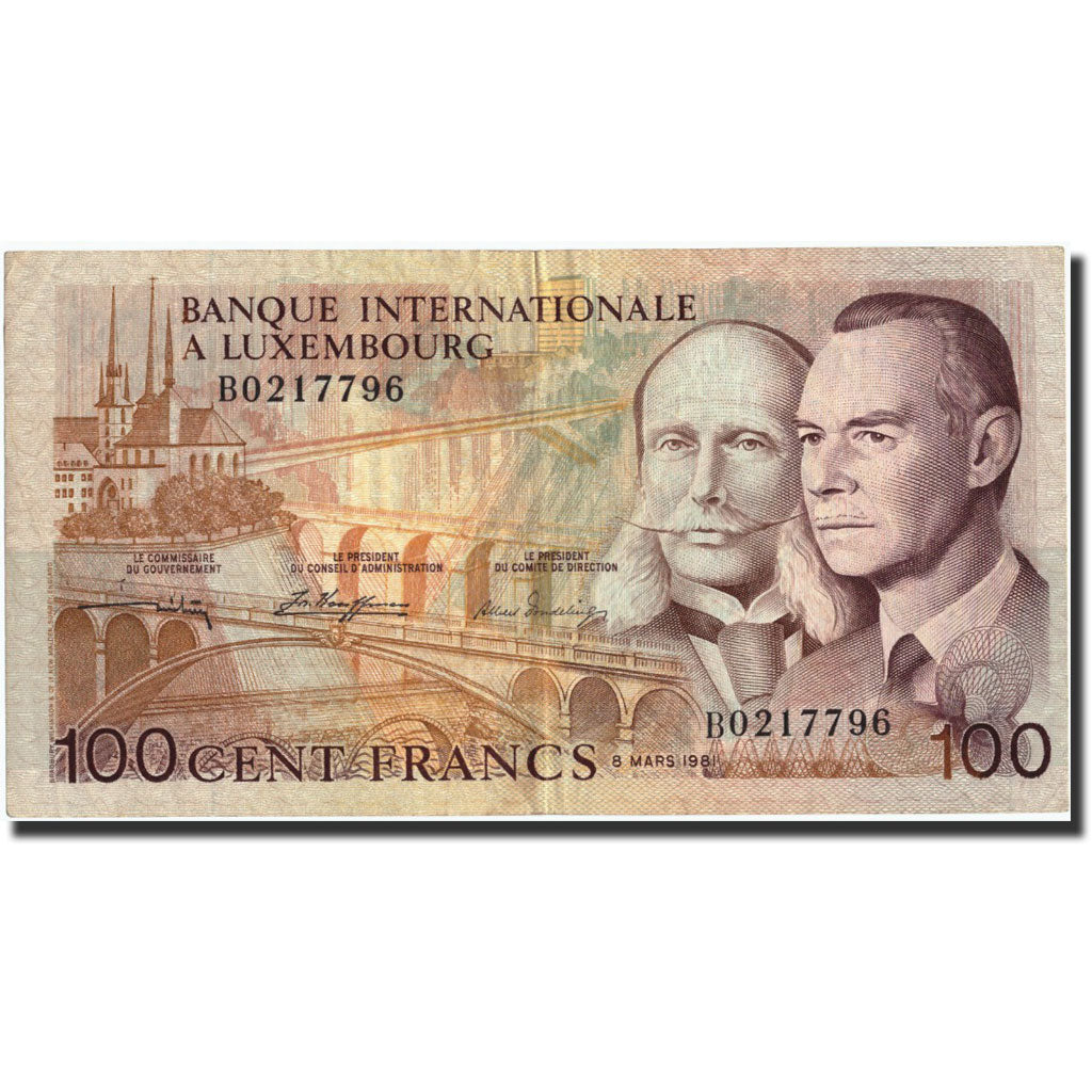 Luxembourg, 100 Francs, 1981, KM:14A, 1981-03-08, EF(40-45)