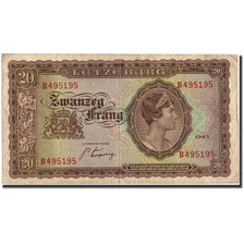 Lussemburgo, 20 Frang, 1943, 1943, KM:42a, MB+