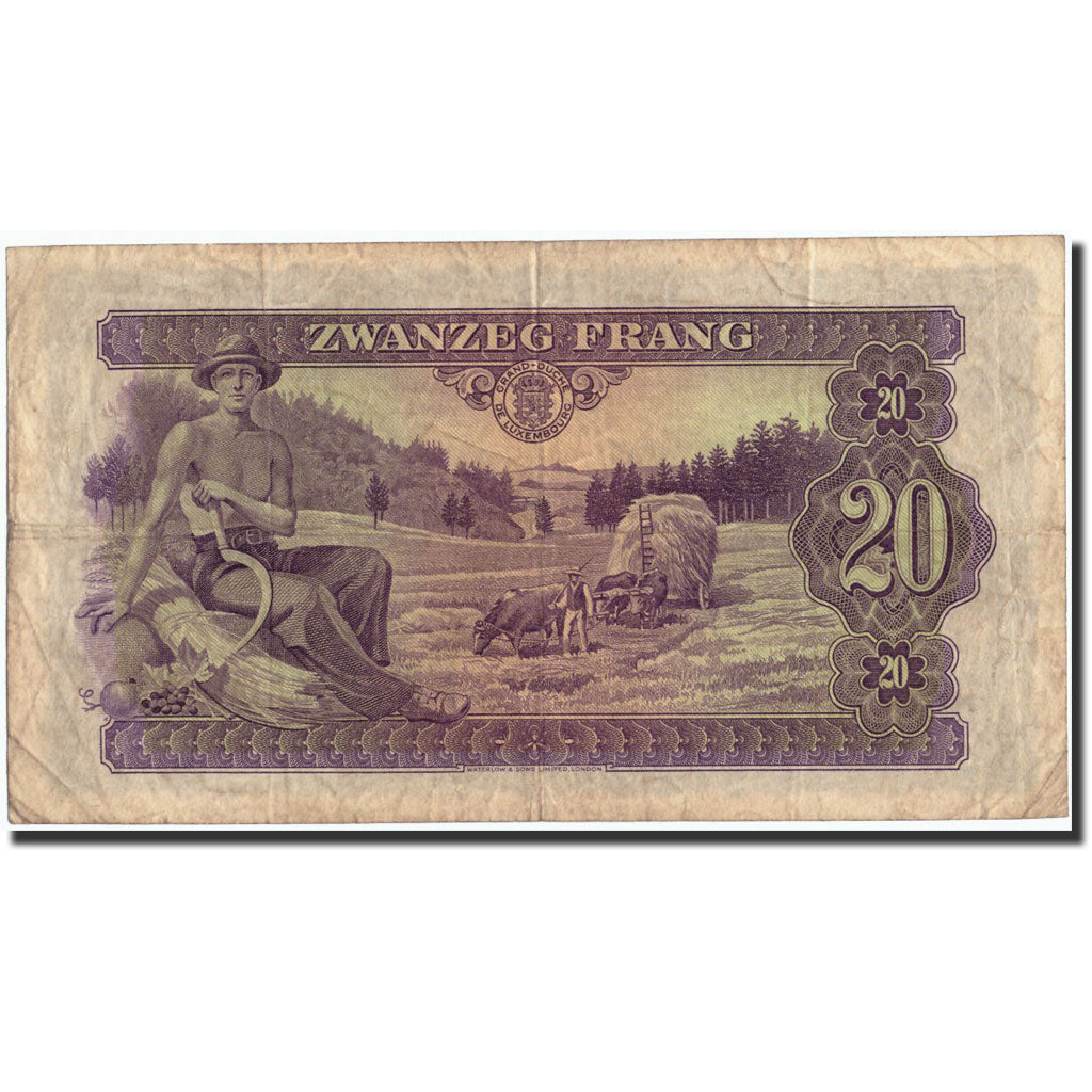 Lussemburgo, 20 Frang, 1943, 1943, KM:42a, MB+