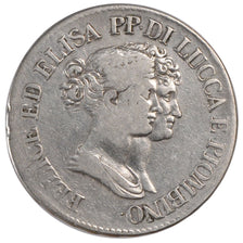 Italy, 5 Franchi, 1808, KM #24, VF(20-25), Silver, 24.53