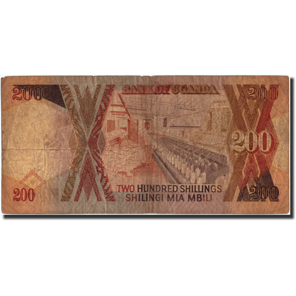 Biljet, Oeganda, 200 Shillings, 1987, 1987, KM:32a, TB