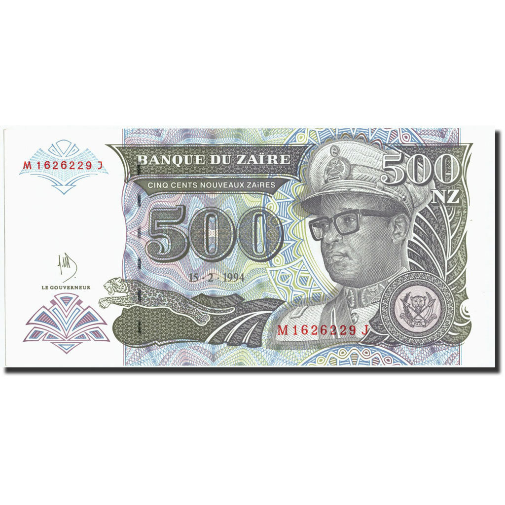 Banknot, Zaire, 500 Nouveaux Zaïres, 1994, 1994-02-15, KM:64a, UNC(65-70)