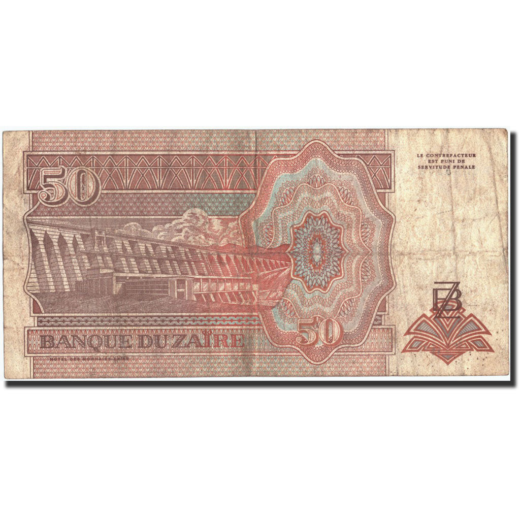 Banknot, Zaire, 50 Nouveaux Zaïres, 1993, 1993-06-24, KM:57, VF(20-25)