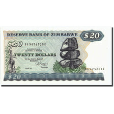Banknote, Zimbabwe, 20 Dollars, 1983, 1983, KM:4d, AU(55-58)