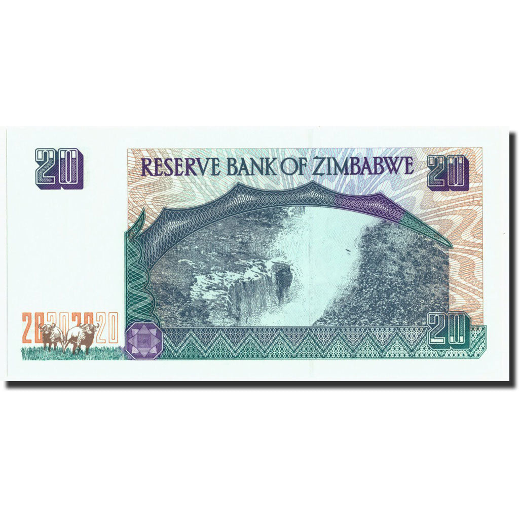Billete, 20 Dollars, 1997, Zimbabue, KM:7a, 1997, UNC