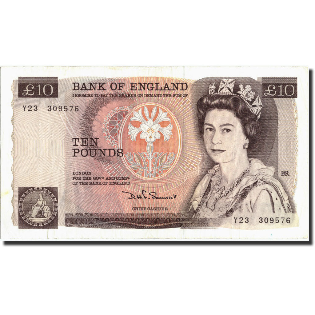 Banconote, Gran Bretagna, 10 Pounds, Undated (1975-92), KM:379b, Undated, BB+