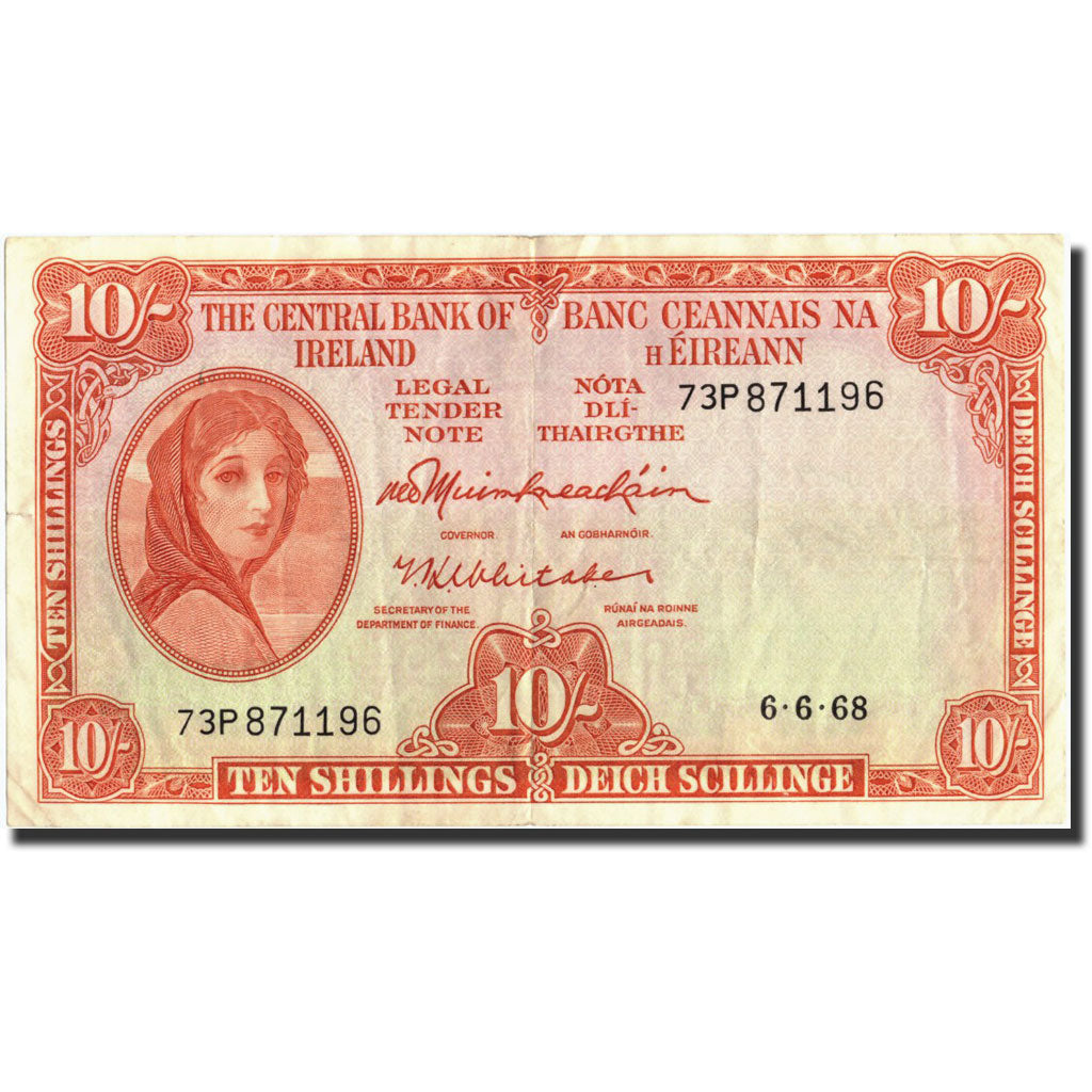 Banknote, Ireland - Republic, 10 Shillings, 1968, 1968-06-06, KM:63a, EF(40-45)