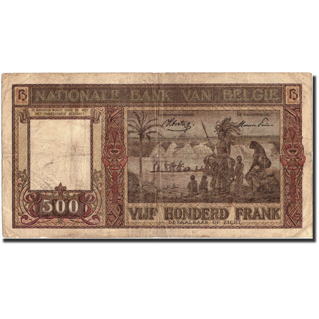 Belgio, 500 Francs, 1945, KM:127a, 1945-05-01, MB+