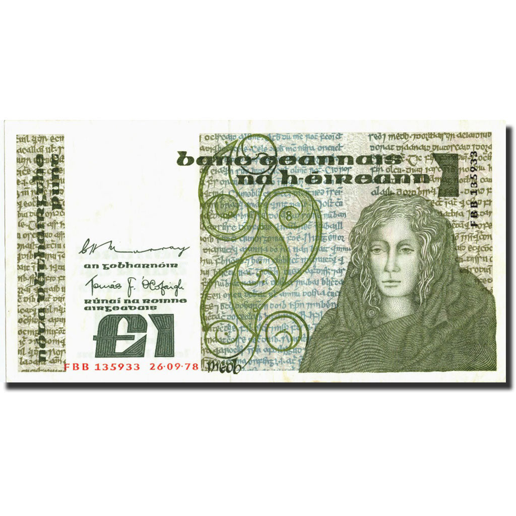 Irlanda - República, 1 Pound, 1977-1989, KM:70b, 1977-1989, MBC+
