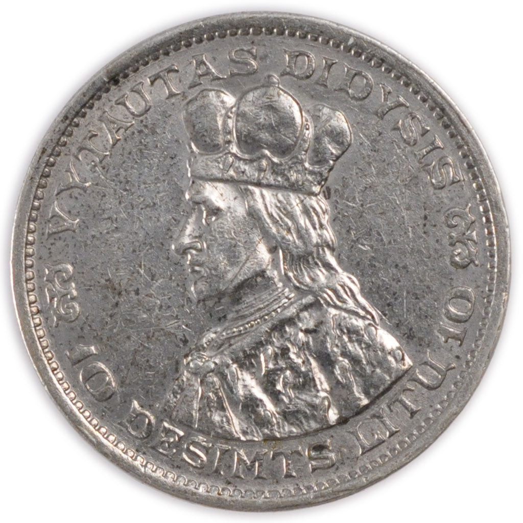 LITHUANIA, 10 Litu, 1936, KM #83, EF(40-45), Silver, 32, 18.13