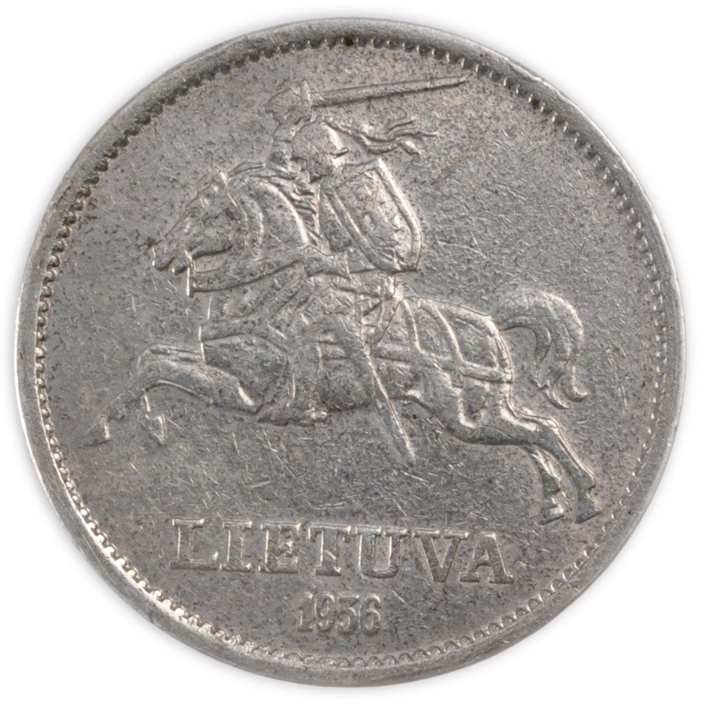 LITHUANIA, 10 Litu, 1936, KM #83, EF(40-45), Silver, 32, 18.13