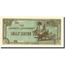 Burma, 1/2 Rupee, Undated (1942), KM:13b, UNC(64)