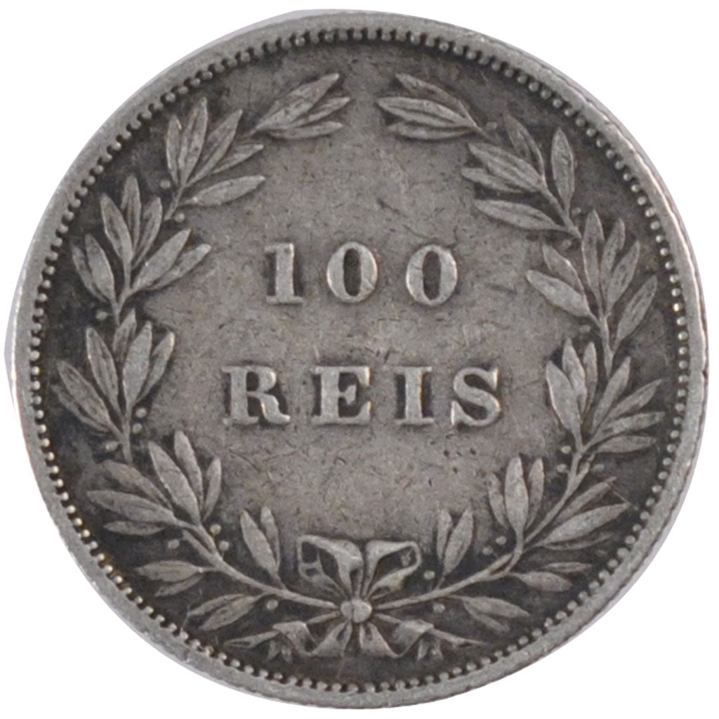 PORTUGAL, 100 Reis, 1878, KM #510, EF(40-45), Silver, 2.48