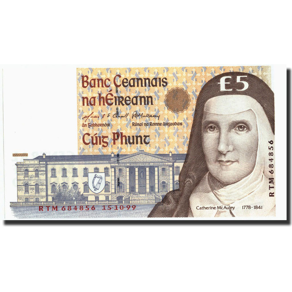 Banconote, Irlanda - Repubblica, 5 Pounds, 1999, KM:75b, 1999-10-15, FDS