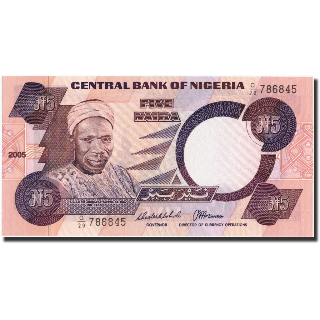 Banknot, Nigeria, 5 Naira, 2005, 2005, KM:24b, UNC(65-70)