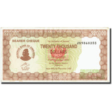 Billet, Zimbabwe, 20,000 Dollars, 2003, 2003-12-01, KM:18, TTB+