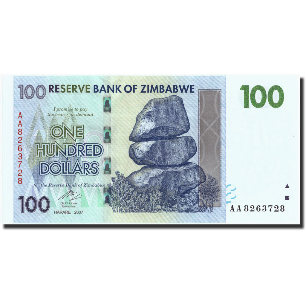 Billete, 100 Dollars, 2007, Zimbabue, KM:69, 2007, SC+