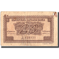 Bulgaria, 20 Leva, 1944, KM:68a, 1944, VG(8-10)