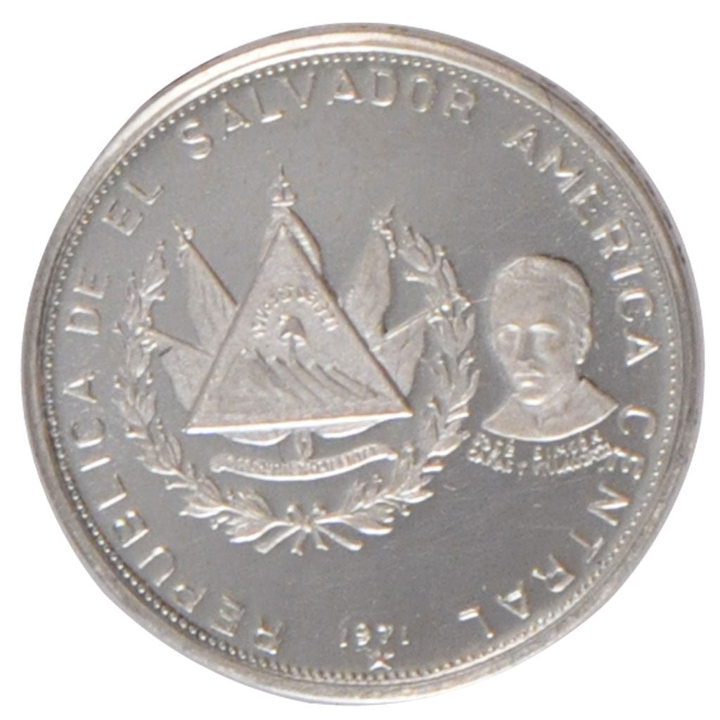 El Savador, 1 Colon, 1971, KM #141, MS(65-70), Silver, 2.32