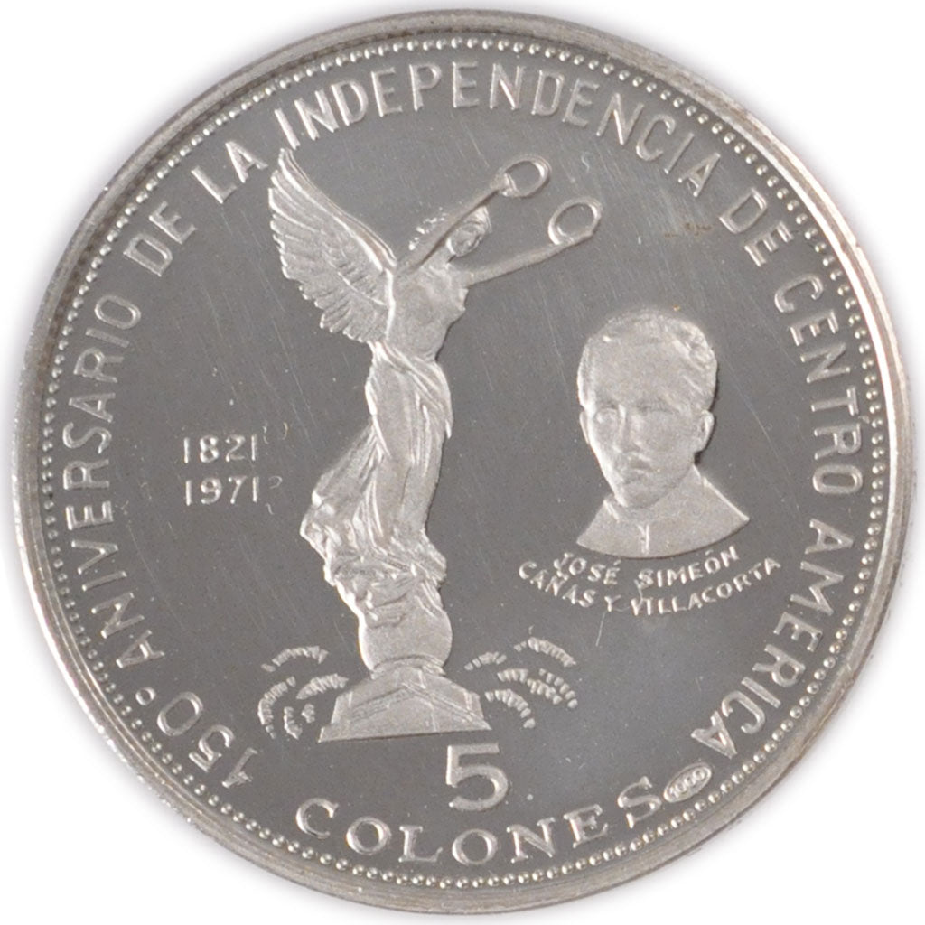 El Savador, 5 Colones, 1971, KM #142, MS(63), Silver, 11.47