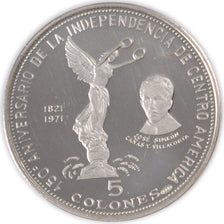 El Savador, 5 Colones, 1971, KM #142, MS(63), Silver, 11.47